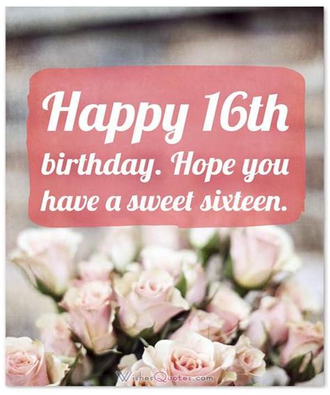 Sweet Sixteen Birthday Messages Adorable Happy 16th Birthday Wishes
