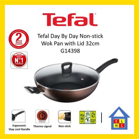 TEFAL DAY BY DAY NON STICK WOK PAN WITH LID G14398 32cm Shopee Malaysia