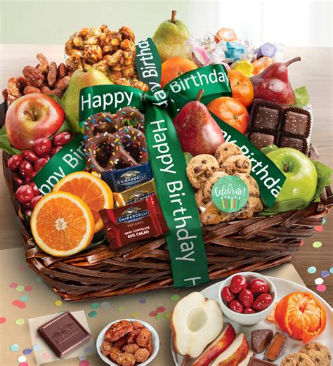 Happy Birthday Fruit And Sweets Basket