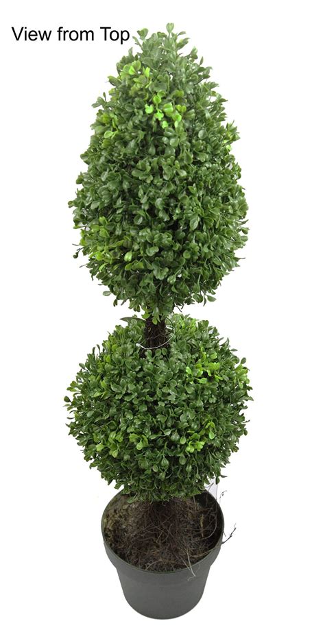 Admired By Nature 3 Artificial Boxwood Leave Double Ball Shaped