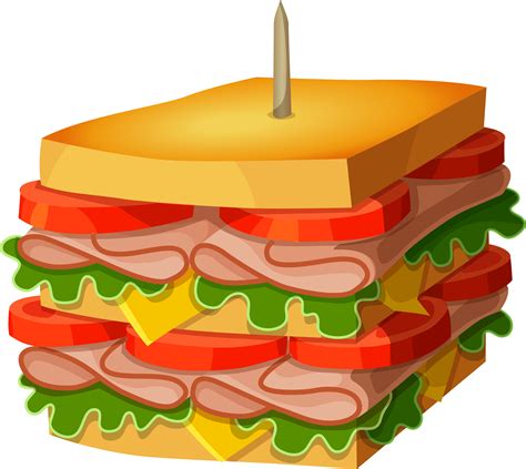 Huge Sandwich Png Vector Clipart Picture Cartoon Food Transparent