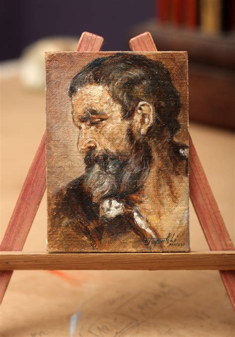 Head Of A Man Aceo Oil Painting Fine Arts Gallery Original Fine