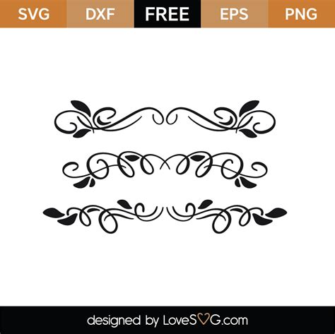 Free Black Flourish Borders SVG Cut File | Lovesvg.com