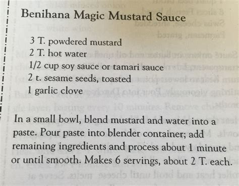 Maybe you would like to learn more about one of these? Benihana magic mustard sauce recipe | Sauce recipes ...