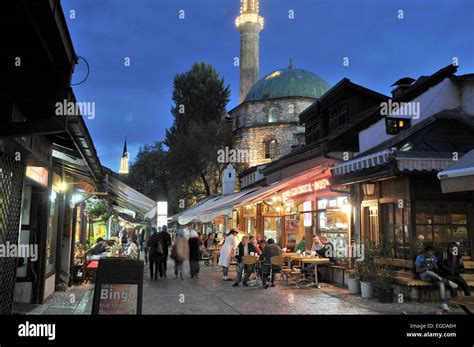 Bascarsija, bazaar in the old town in the evening light, Sarajevo Stock Photo: 78969369 - Alamy