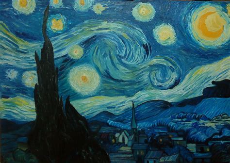 Oleo Arte Noche Estrellada De Vincent Van Gogh