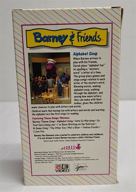 Barney And Friends Alphabet Soup Vhs Tape 1992 Ebay