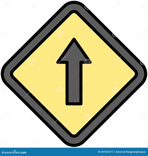 Go Straight Sign Icon Traffic Sign Vector Illustration Stock Vector