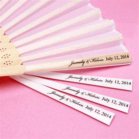 Personalized Clear Hand Fan Labels 24 Pieces Hand Fans For Wedding