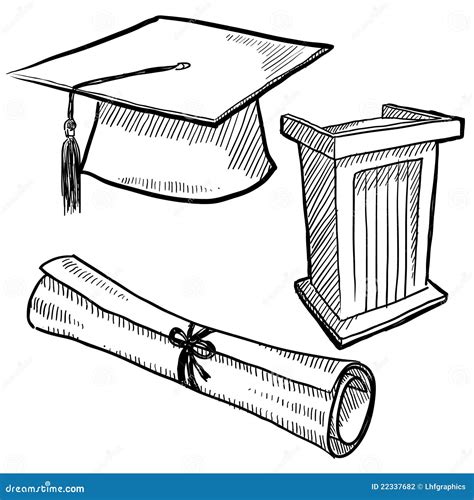 Graduation Objects Sketch Stock Photography Image 22337682