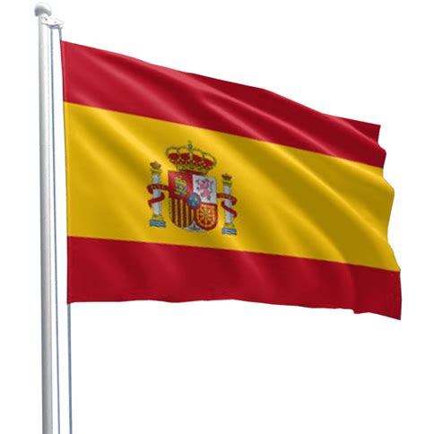 Spanien flagge bedrucken lassen & bestellen. Spanish Flag on pole transparent image