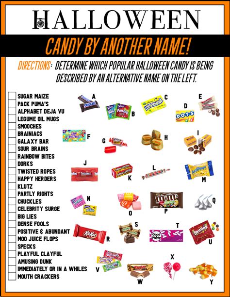 Candy Trivia Printable Quiz Which Has Been Attempted 4093 Times By