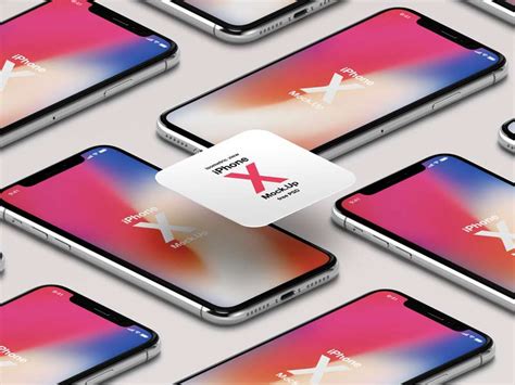 Including multiple different angles and views with clean empty space to add your own design on top of the free mockup. iPhone X - Free Isometric PSD Mockups | DesignerMill