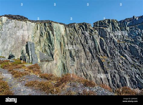 Cliffs Formed From Slate Quarrying In The Disused Dinorwic Slate Quarry