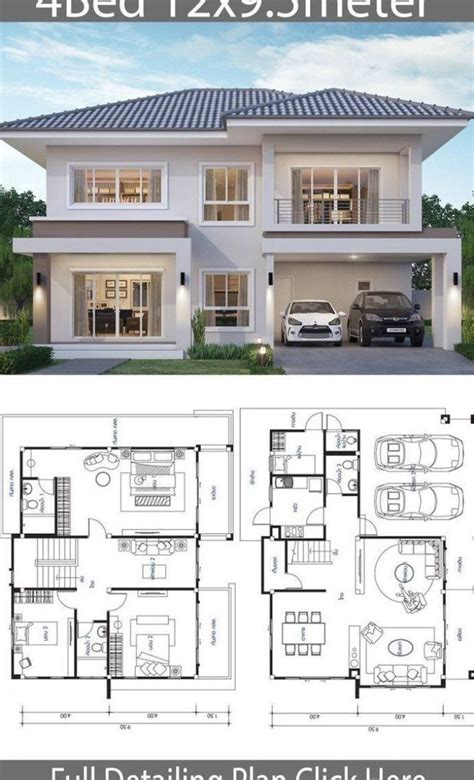 Haus Design Plan 12x9 5m Mit 4 Schlafzimmern Home Design Mit