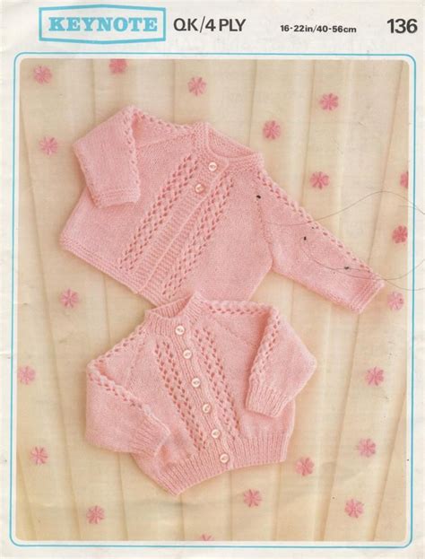 From beginner knitting patterns for baby cardigans to more experienced patterns with lace and cables. 2 Baby Cardigans or Coats 16-22'' DK/8 ply & 4 ply ...
