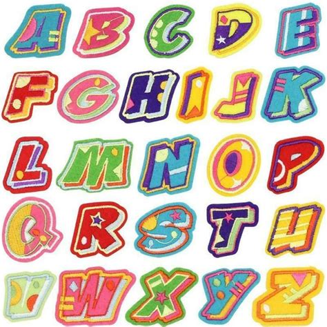 26pcsset Colorful Alphabet Letters Patch Diy Iron Sew On Embroidered