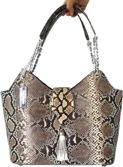 Authentic Snake Skin Womens Python Snake Leather Tuft Bag
