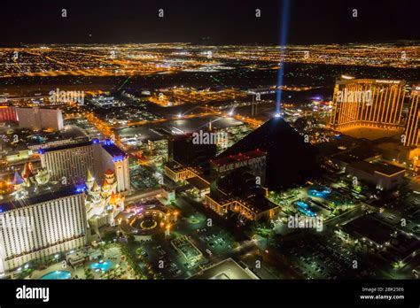 View Las Vegas And The Suburbs From Helicopter At Night Las Vegas
