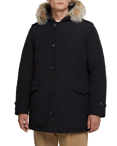 Woolrich Mens Polar Parka Coat With Detachable Fur Neiman Marcus