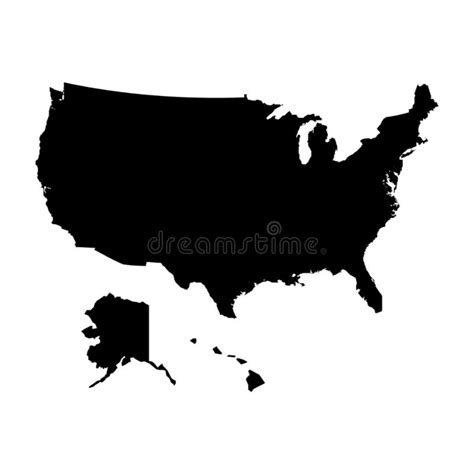 United States Of America Blind Map Stock Illustration Illustration Of