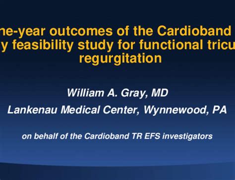 One Year Outcomes Of The Cardioband Tr Early Feasibility Study For