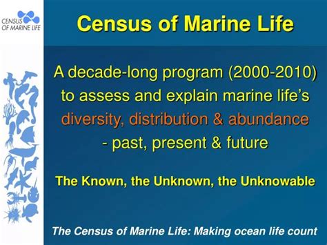 Ppt Census Of Marine Life Powerpoint Presentation Free Download Id