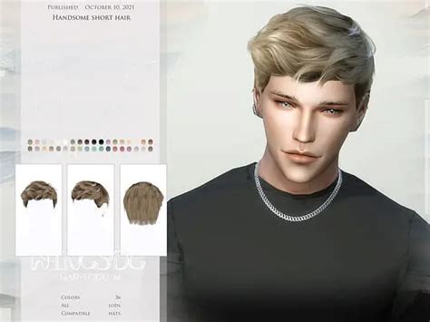 Handsome Short Hair By Wingssims ~ The Sims Resource Sims 4 Hairs