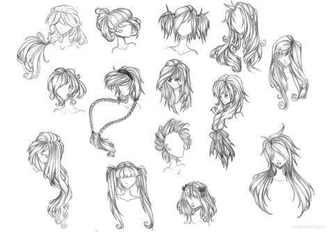 Straight hair, wavy hair, pigtails. How to Draw Anime Tutorial with Beautiful Anime Character ...