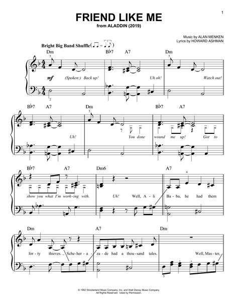 Let it go is a song from disney 2013 animated feature film, frozen, with music and lyrics. Friend Like Me (from Disney's Aladdin) (Easy Piano) - Sheet Music