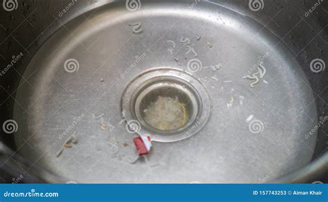 Dirty And Clogged Sink With Food Leftover Stock Image Image Of