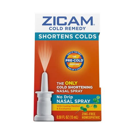 Zicam Cold Remedy Nasal Spray Menthol And Eucalyptus Homeopathic Zinc Free Pre Cold Medicine 0