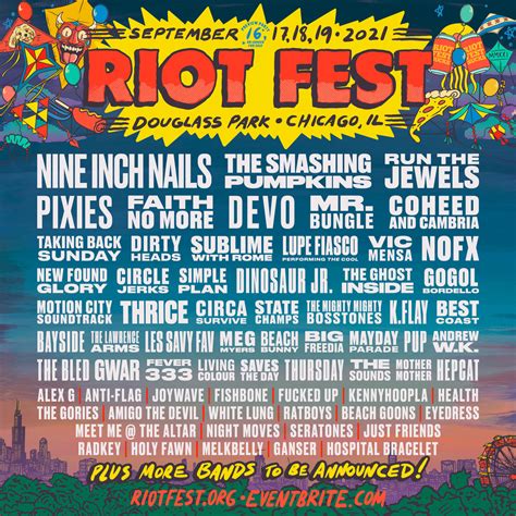 Nine inch nails will headline in 2021—plus, more bands to be announced next week. Riot Fest Announces 2021 Daily Lineup, After Shows - NYS Music