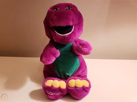 Vintage 90s Talking Barney Plush Purple Dinosaur 10 Lyons Golden Bear