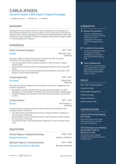 7 Content Manager Resume Examples And Guide For 2024