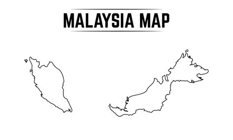 Outline Simple Map Of Malaysia 3087853 Vector Art At Vecteezy