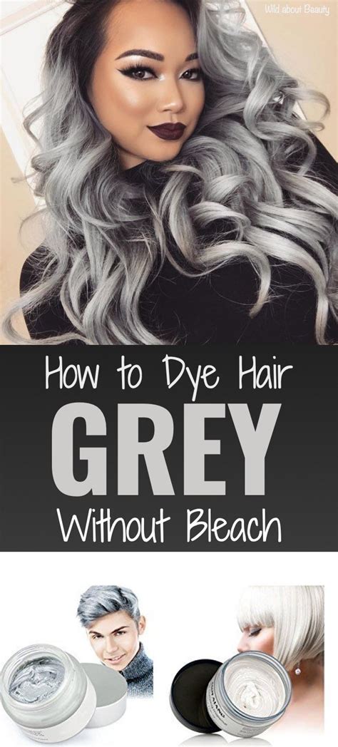 It's a good option if you're just experimenting with the trend—it's easy to use and apply, plus the color doesn't penetrate the hair's cortex, it simply rests on. How to Dye Hair Grey Without Bleach Is it Possible? %%page%% | Grey hair dye, Grey hair color ...