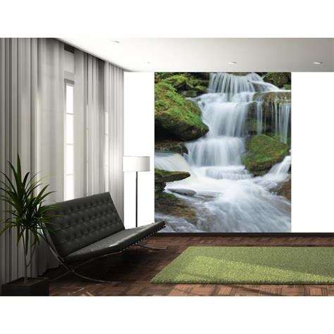 1 Wall Tropical Forest Waterfall Wallpaper Mural 158m X 232m