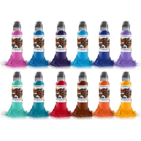 Complete Set Of 12 World Famous Ink Primary Colour Set 2 30ml 1oz