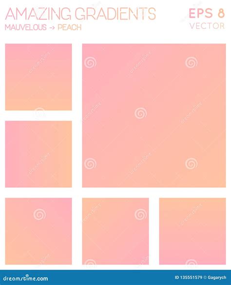 Colorful Gradients In Mauvelous Peach Color Stock Vector