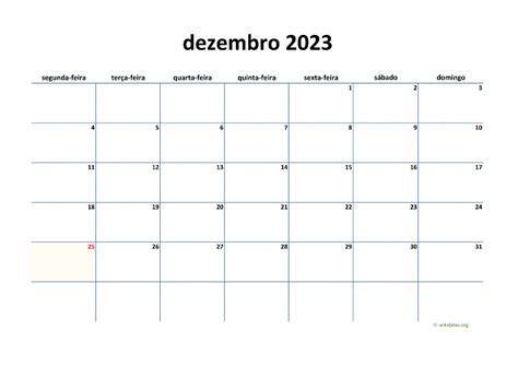 Calendário Dezembro 2023