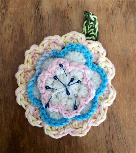 Crochet Flower Magnet Fridge Magnets 3d Floral Applique Mid Etsy
