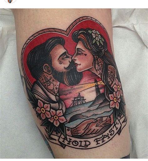 Matching Pair Tattoos For Lovers Traditional Tattoo Portrait