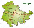 Landkarte von Thüringen mit Autobahnnetz Stock-Vektorgrafik | Adobe Stock