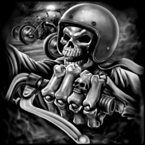 Pin By Missbluegardenia On Skulls Biker Art Skull Tattoos