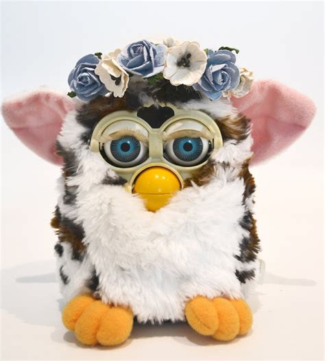 Works Rare Furby Vintage Snow Leopard Blue Eyes Speaks English