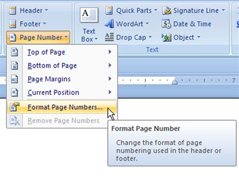 If, for example, your document contains a title page, you may not want to add a in order to insert different page numbers in word, you need to remove the footer link. How to Format a Page Number in Word 2007 - dummies