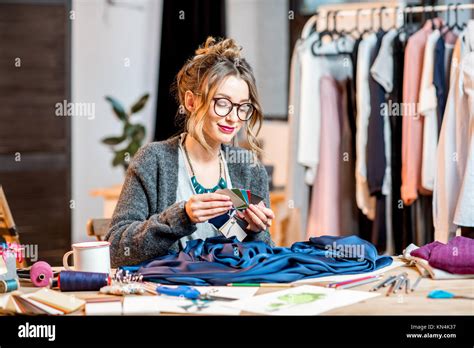 Fashion Designer Working At The Office Stock Photo Alamy