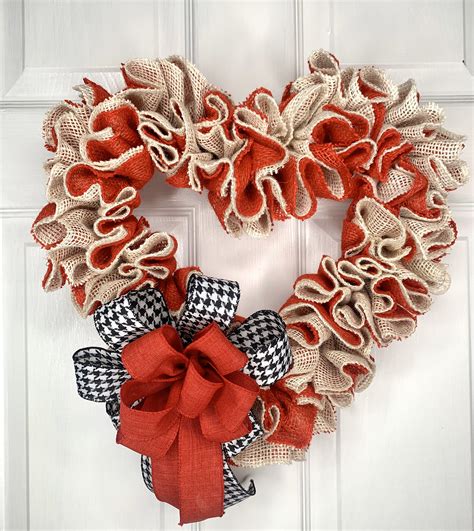 Valentine Heart Burlap Wreath Heart Burlap Wreath Heart Wreath Red