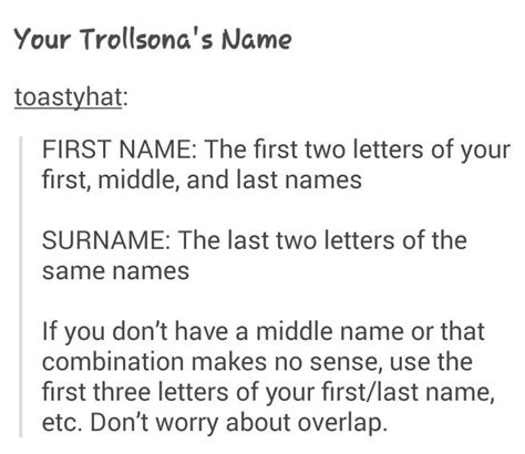 Learn vocabulary, terms and more with flashcards, games and other study tools. I know this probably doesn't relate to your Fantrolls, it may be fun, though. Mine is Ismafa ...